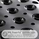 Yimobra Shower Mat 21x21 Inch Square, Non Slip Bathtub Mat with Large Suction Cups&Drain Holes, Soft Fast Dry Shower Stall Mats for Inside Shower, Machine Washable BPA-Free, Bath Essentials, Black