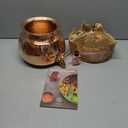 P-TAL Copper Water Dispenser 2.65 Gallons | 100% Pure Copper Pot Heavy Gauge and Hammered with Prefitted Leakproof Brass Spigot, Lid and Stand