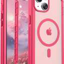 Magnetic for iPhone 13 Case, [Compatible with MagSafe][Military Grade Drop Protection][Heavy Duty Protection][Non-Slip][Shockproof] 2-Layer Durable Bumper Phone Case 6.1''-Rose