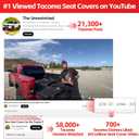 DrCarNow for Toyota Tacoma Seat Covers 2016 2017 2018 2019 2020 2021 2022 2023, Leather Seat Covers for Trucks Crew Cab & Double Cab Waterproof for 3rd Gen Tacoma Accessories 2016-2023 Full Set Black