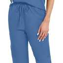 Scrubs for Women Set - Stand-Up V-Neck Scrub Top & Straight-Leg Pants with 5 Pockets,Women's Scrub Set (Blue, M)