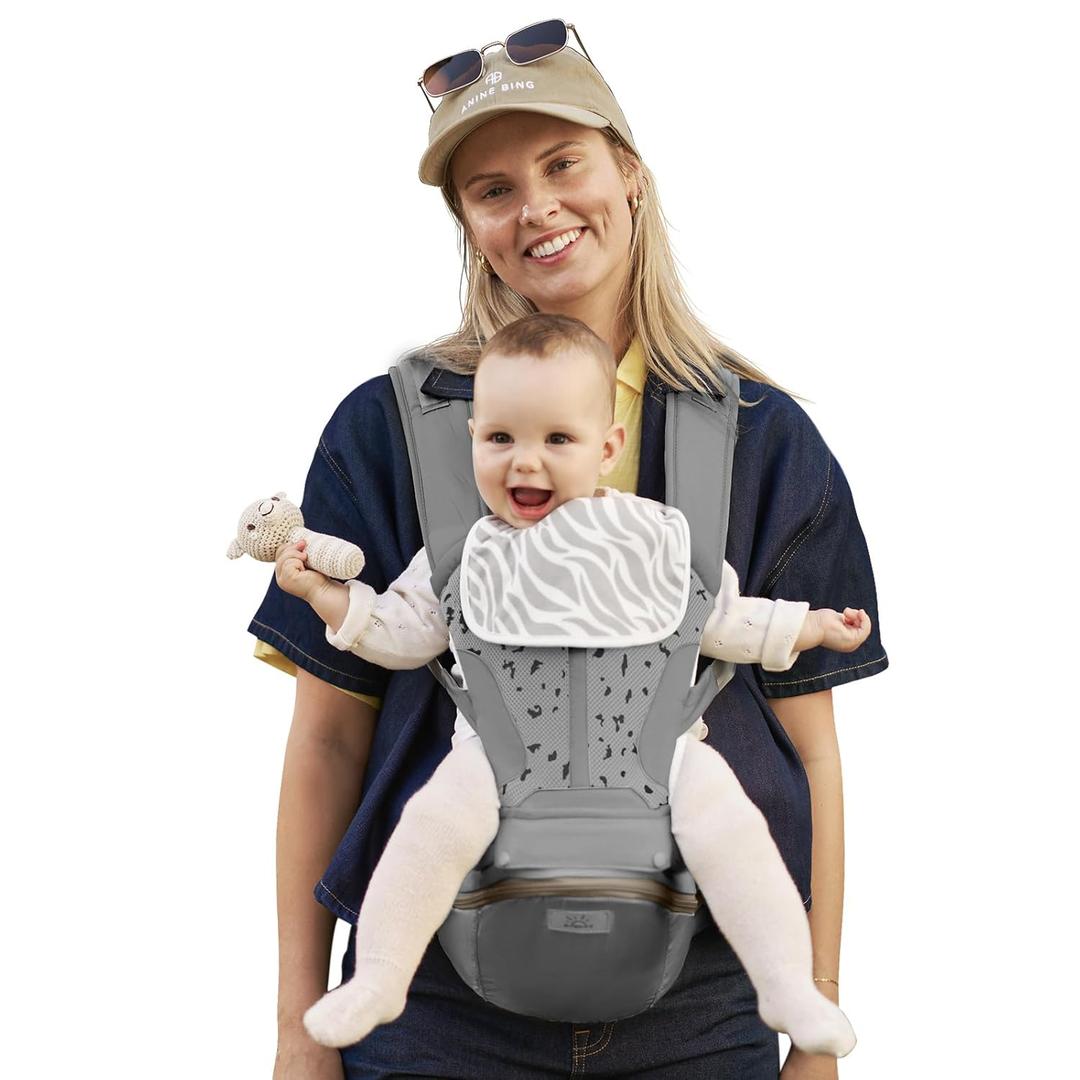 Baby Carrier Pro, MOMTORY Safety-Certified 6-in-1 Ultra Storage Baby Carrier Newborn to Toddler, Detachable Baby Holder Carrier with Hip Seat, Ergonomic Cozy Baby Front and Back Carrier for 7-50lbs (Deep Grey)