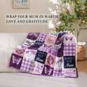 SOCHOW Giftable Throw Blanket for Mom, Super Soft and Cozy Gift for Birthday, Mother's Day from Daughter Son, Best Mom Ever Present Blanket, 50 x 60 inches, Purple