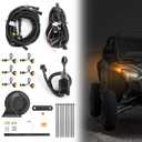 KEMIMOTO UTV Turn Signal Kit with Horn, Plug and Play Street Legal with Column Turn Switch and Hazard, Amber LED Blinker Kit Compatible with Polaris Ranger RZR, Can-Am X3, Kawasaki, Arctic Cat, CFMOTO