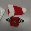 17cm Dolls Christmas Outfit - 2-Piece Clothing Set for Labubu Clothes Set Including a Knitted top&hat Accessories, Christmas Clothes for Labubu Dolls Accessories- (No Doll)