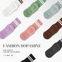 Pilates Socks with Grips for Women Long Non-Slip Yoga Grippy Socks for BarreBalletDance & HospitalAnti-Skid Workou (US, Numeric, 5.5, 10, Regular, Regular, 2, Black/White/Grey/Pink)