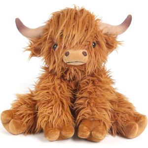 Highland Cow Stuffed Animals, Microwavable & Weighted Stuffed Animal, Highland Cow Plush for Warmth Comfort, Heatable Coolable Lavender Scent Toy, Cute Soft Plushies Gifts for Kids Boy Girl and Adults