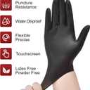 NEOTRIL 6 Mil Heavy Duty Black Nitrile Disposable Gloves, Latex Powder-Free, Textured Rubber Gloves for Cooking Mechanic