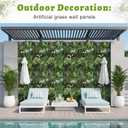 Artificial Grass Wall Panels Roll 40'' x 120'' Boxwood Flower Cream Fern UV Protected Faux Greenery Hedge, Privacy Fence Screen, Grass Backdrop for Outdoor Garden Birthday Wedding Indoor Wall Decor
