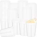 Domensi 60 Pcs 12 oz Plastic Stadium Cups Bulk Plastic Stadium Cups Reusable Blank Drink Tumblers Drinking Cup for Party Picnic Birthday Wedding Baby Shower Events DIY Projects(White)