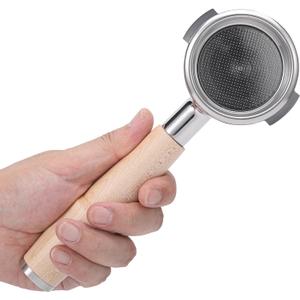 58mm Bottomless Portafilter for E61 Group Head | Professional Barista-Grade Naked Portafilter | Compatible with Rocket, Lelit, Ascaso, Profitec, ECM, Flair 58 (Maple)