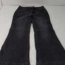 Sidefeel Women's Flare Jeans High Waisted Bell Bottom Stretchy Patch Hem Denim Pants with Pockets (8, Black)