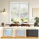 Grandekor Faux Wood Blinds Cordless,2" Horizontal Blinds with Iron Valance PVC Room Darkening Blinds & Shades for Windows,27" W x 36" H,White