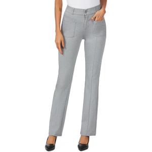 iChosy Women's High Waist Stretchy Bootcut Dress Work Slacks Pants with Pockets (Grey), Size: 16