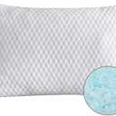 NTCOCO Shredded Memory Foam Bed Pillows for Sleeping Standard Size, with Washable Removable Hypoallergenic Sleep Pillow for Back and Side Sleeper