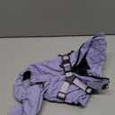 BRKURLEG Dog Raincoat for Small Dogs, Small Dog Rain Jacket with Harness Built in, Waterproof 4 Legs Puppy Raincoats, Puppy Outdoor Jacket with Reflective Strip, Purple, M (M(Back Length9.8"))