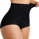 Nebility Tummy Control Underwear for women High Waisted Shapewear Butt Lifting Panties Body Shaper Girdle (X-Large, Black)