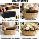4 Piece Reusable Floral Foam Blocks black, 11.8 x 4.7 x 2 Inch, Water Resistant, for Artificial Flower Arrangements, Outdoor Planters, Wedding Decor (4, 11.8 x 4.7 x 2)