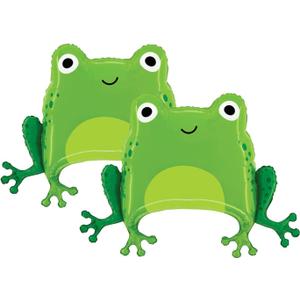 Set of 2 Green Frog 28" Foil Party Balloons