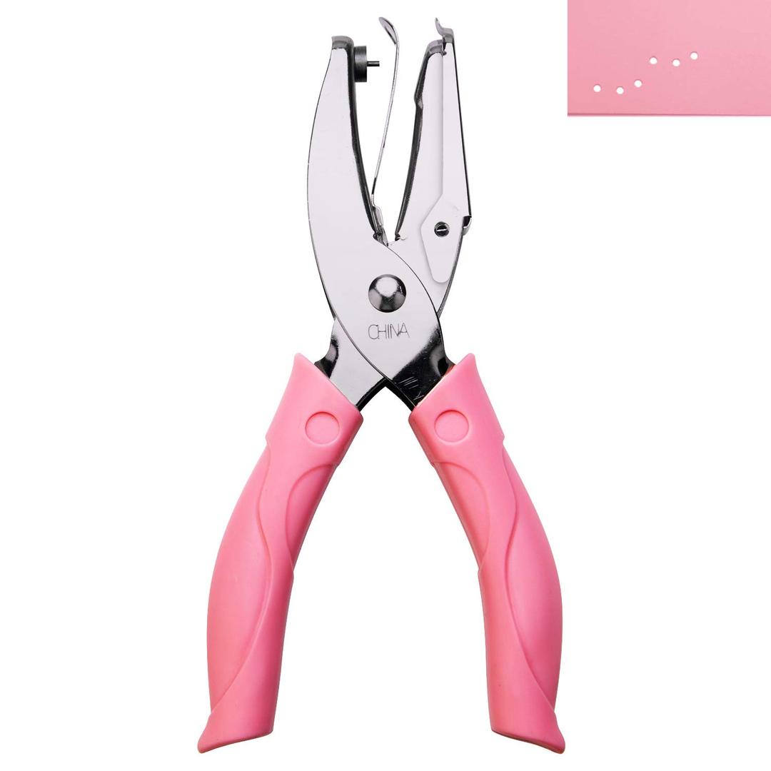 AIEX 1 mm Hole Diameter Hole Diameter Hole Punch with Pink Handle for Craft Paper (Small Circle)