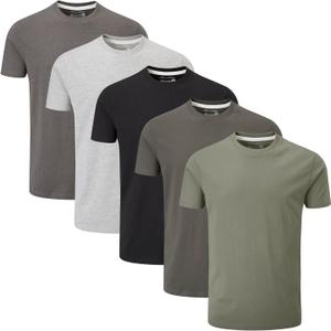 Charles Wilson Men's 5 Pack Crew Neck T-Shirt (X-Large, Grey Essentials U624)
