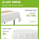 Pureegg Plastic Table Cloth Disposable 8 Pack, 54 x 108 Inch, Table Runner Style, Graduation Decorations 2026, Party Tablecloths, Rectangle, Plastic Cover, Leakproof & Sturdy, White Gold