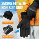Winter Waterproof Ski Gloves Men Women, Snow Warm Cycling Cold Weather, Driving Biking Running (Black)