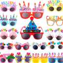 16 Pairs Happy Birthday Sunglasses Funny Photo Props Sunglasses Happy Birthday Party Novelty Sunglasses Sweet Cream Cake Glasses for Adults Birthday Party Favors