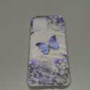 Flower Pattern Designed for iPhone 13 Pro Max Case[with Screen Protector], Floral Clear Women Phone Case Shockproof Protective Soft TPU Bumper Cover 6.7 Inch 2021 (Butterfly/Blue)