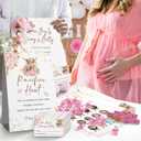 Baby Shower Games for Adults - Complete Party Activity Card Set with Pacifier Hunt, Belly Measuring & Mommy or Daddy Guess - Grown-Up Guest Entertainment Kit-w4