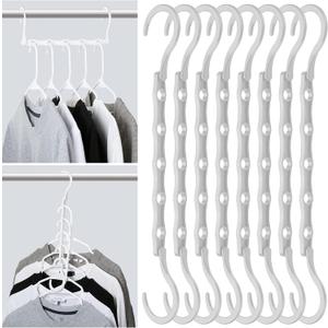 Mr. Pen Space Saving Hangers - 8 Pack White Space Saver Shirt Hangers, Clothes Organizer