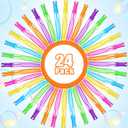 Bubble Wand, 24 Pcs Bubble Wands Bulk in 6 Colors, Bubble Party Favors for Kids, Summer Toys, Indoor Outdoor Activity, Themed Birthday, Wedding, for Girls & Boys