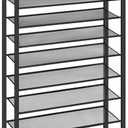 10-Tier Shoe Rack, Shoe Organizer for Entryway, Large Capacity Shoe Shelf, for 36-40 Pairs of Shoes, Stable Sturdy, Shoe Storage with 9 Metal Mesh Shelves, Rustic Brown SRHR1101Z