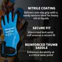 Monster & Master Safety Work Gloves Microfoam Nitrile, Touchscreen with Grip, Ideal for Warehouse, Home, Gardening, Fishing (Large)