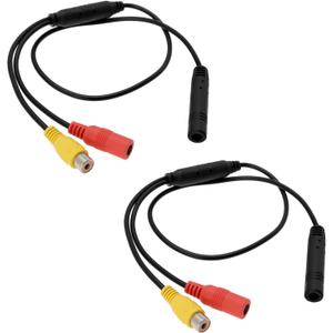 OTOTEC 2PCS Rear View Camera Adapter Cable 4-Pin Male to CVBS RCA Female Video Wiring Loom Cable Length 55.5cm Camera Signal Harness