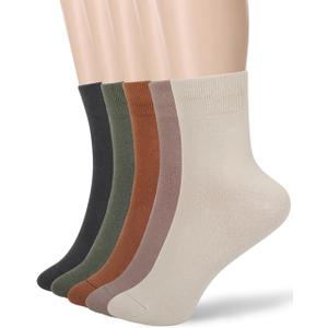 FGZ Women Thin Cotton Socks Soft Cozy Socks Cute Ankle Crew Socks 5 Pairs (9-11, 00-multicolored)
