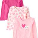 The Children's Place Baby Girls' and Toddler Assorted Long Sleeve Knit Shirt (12-18 Months)