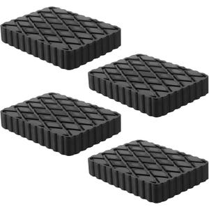 4 Pack Solid Rubber Auto Lift Pads, Anti-Skid Lift Block Spacer Pad for Car Lifts, Jacks and Racks, 3000lbs Loading Capacity, 6-1/3" x 4-3/4" x 1"
