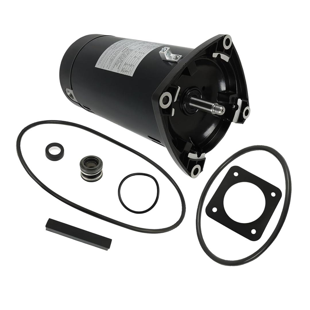 USQ1102 Square Flange Pool Motor, 1 HP Pool Pump Motor Replacement for A. O. Smith, 48Y Frame. 3450 RPM