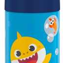 THERMOS FUNTAINER Water Bottle with Straw - 12 Ounce - Kids Stainless Steel Vacuum Insulated Water Bottle with Lid, Baby Shark