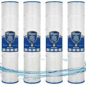 Yoojequa® CCP520 Pool Filter Cartridge Compatible with C-7472, Clean and Clear Plus 520, PCC130, R173578, 178585, 817-0143, FC-1978, FC-6475, 160332, 4 x 125 Sq. Ft Pool Filter Cartridge, 4 Pack