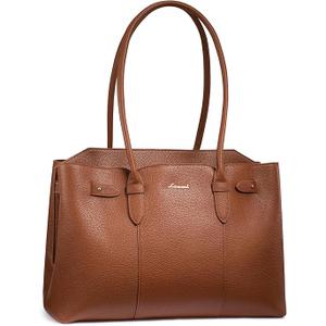 LOVEVOOK Laptop Tote Bag for Women, 15.6 Inch Waterproof Leather Computer Work Purse with Zipper for Teacher & Travel