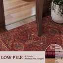 Tangsoo Red 9x12 Washable Area Rugs for Living Room, Non Slip Large Rugs