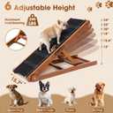 Dog Ramp for Bed - Foldable Small to Large Dog Ramp for Couch - 6 Adjustable Height from 12" to 24" - Stairs with High Traction Mat - Wooden Ramp for Dogs to Get on Bed Couch Car Up to 200LBSWalnut