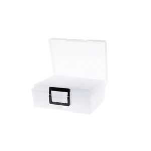 Photo Storage Box 5" x 7", 18 Inner Extra Large Photo Organizer Container, Plastic Craft Storage Box with Handle for Pictures Stickers Stamps Seeds