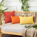 UGASA Outdoor Waterproof Pillow Covers Pack of 2 Weaving Texture Water Resistant Outside Decorative Pillow Cases for Patio Garden Porch Yard Bench Tent 12x20 Inch, Yellow