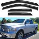 Side Window Visors rain Guards Vent Deflectors Compatible with Dodge Ram 1500 Crew Cab 2009-2018, Ram 2500/3500 Crew/Mega Cab 2010-2025, 2019-2024 Ram 1500 Classic Crew Cab, Truck Accessories 94109