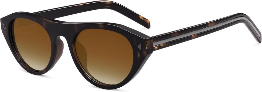 VANLINKER Retro Small Oval Sunglasses for Women Men Trendy Narrow Round Cateye Shades VL9915
