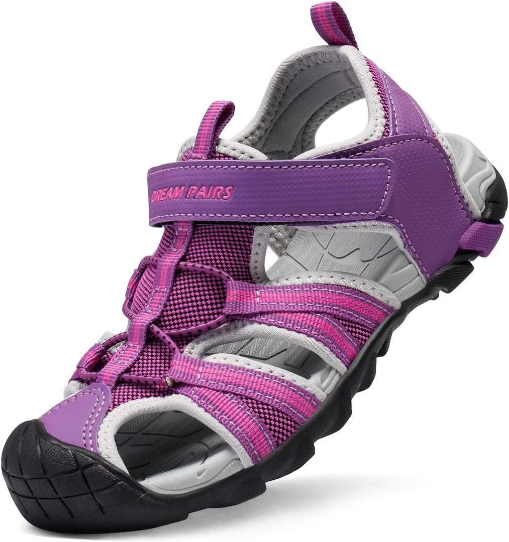DREAM PAIRS Boys Girls Outdoor Summer Sport Athletic Sandals for Little/Big Kid (Purple/Fuchsia/Light/Grey, 11) DREAM PAIRS Boys Girls Outdoor Summer Sport Athletic Sandals for Little/Big Kid (Purple/Fuchsia/Light/Grey, 11)