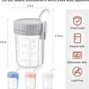 4 Pack Overnight Oats Containers with Lids and Spoons - DRKIO 16 Oz Glass Mason Jars for Overnight Oats Leak Proof Oatmeal Container Great for Cereal Fruit Vegetable Milk Salad Yogurt Meal Prep